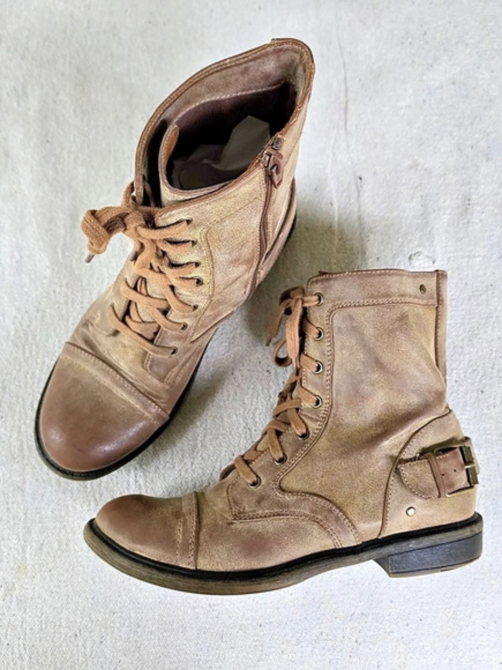 Material Girl Brown Combat Boots 7.5